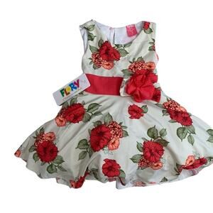 Girls Dress Kids Sz 2 Floral Ruffles Party Floral Wedding Bridesmaid Formal NEW